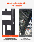 ChatGPT saka:  Metāla dekoratīvs privātuma ekrāns, 120 × 193 cm, 3 paneļu brīvi stāvoša āra/sadala sienas siena ar statīvu, tērauda dārza žogs balkoniem, terasēm, iekštelpām, džakuzi, melns