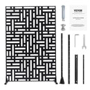 ChatGPT saka:  Metāla dekoratīvs privātuma ekrāns, 120 × 193 cm, 3 paneļu brīvi stāvoša āra/sadala sienas siena ar statīvu, tērauda dārza žogs balkoniem, terasēm, iekštelpām, džakuzi, melns