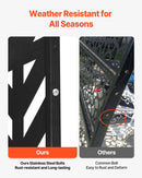 Metāla privātuma ekrāns, 120 × 183 см, āra 5 paneļu brīvi stāvošs dekoratīvs tērauda žogs ar statīvu balkonam, terasei, istabas vai dārza nodalīšanai, melns