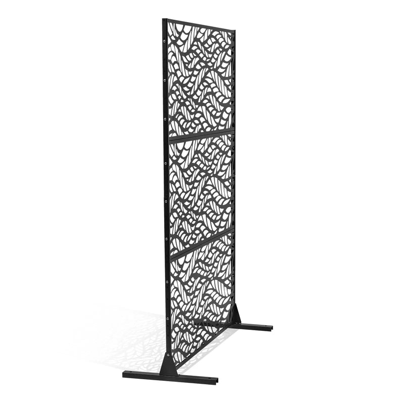 Metāla privātuma ekrāns 120 × 183 cm, melns