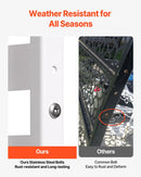 Metāla privātuma siets, 119 x 193 cm, 3 paneļi, brīvi stāvošs āra starpsiena ar statīvu, dekoratīvs tērauda žogs dārzam, balkonam, terasei, iekštelpām, džakuzi, balts