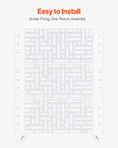 Metāla privātuma siets, 119 x 193 cm, 3 paneļi, brīvi stāvošs āra starpsiena ar statīvu, dekoratīvs tērauda žogs dārzam, balkonam, terasei, iekštelpām, džakuzi, balts