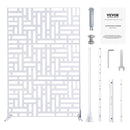 Metāla privātuma siets, 119 x 193 cm, 3 paneļi, brīvi stāvošs āra starpsiena ar statīvu, dekoratīvs tērauda žogs dārzam, balkonam, terasei, iekštelpām, džakuzi, balts