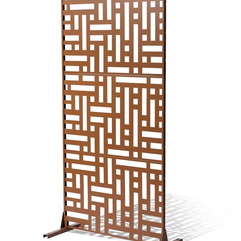 Metāla privātuma ekrāns 120 × 193 см, brūns