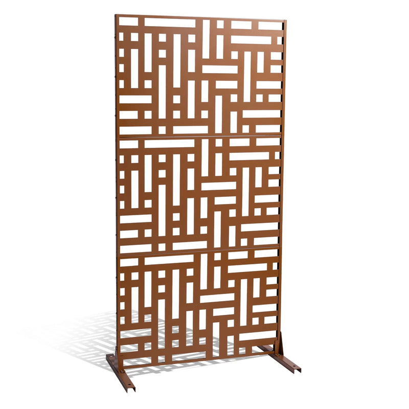 Metāla privātuma ekrāns 120 × 193 см, brūns