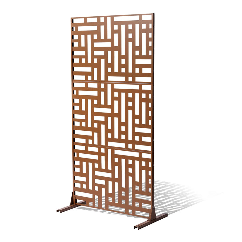 Metāla privātuma ekrāns 120 × 193 см, brūns