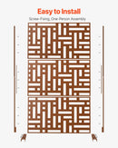 Metāla privātuma ekrāns 120 × 193 см, brūns