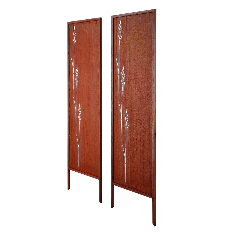 VEVOR metāla privātuma siena 50 x 160 cm, brīvi stāvošs dārza norobežojošs panelis ar pagarinātiem zemes mietiem un oglekļa tērauda plāksni, piemērots dārzam un iekštelpām - ZEMLETES.LV