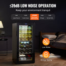 VEVOR 32 pudeles vīna dzesētājs, divu zonu brīvi stāvošs ledusskapis ar LED apgaismojumu