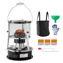 9000 BTU pārnēsājams petrolejas sildītājs un plīts 2 vienā, bez elektrības, ar regulējamu augstumu un liesmu, ērti uzglabājams, piemērots kempingam, medībām, gatavošanai, mājai vai garāžai, melns