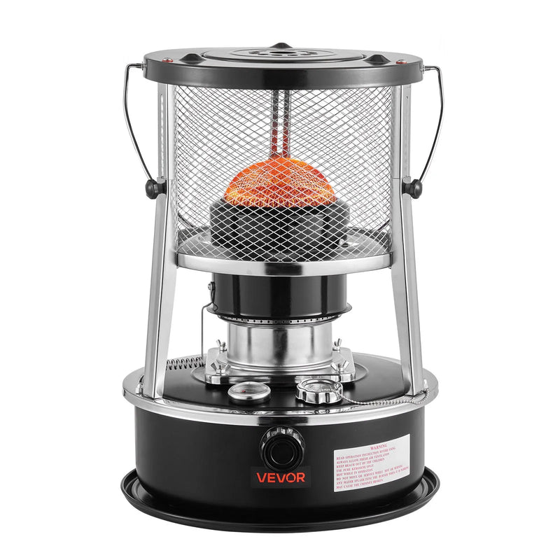 9000 BTU pārnēsājams petrolejas sildītājs un plīts 2 vienā, bez elektrības, ar regulējamu augstumu un liesmu, ērti uzglabājams, piemērots kempingam, medībām, gatavošanai, mājai vai garāžai, melns