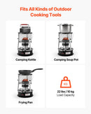 9000 BTU pārnēsājams petrolejas sildītājs un plīts 2 vienā, bez elektrības, ar regulējamu augstumu un liesmu, ērti uzglabājams, piemērots kempingam, medībām, gatavošanai, mājai vai garāžai, melns