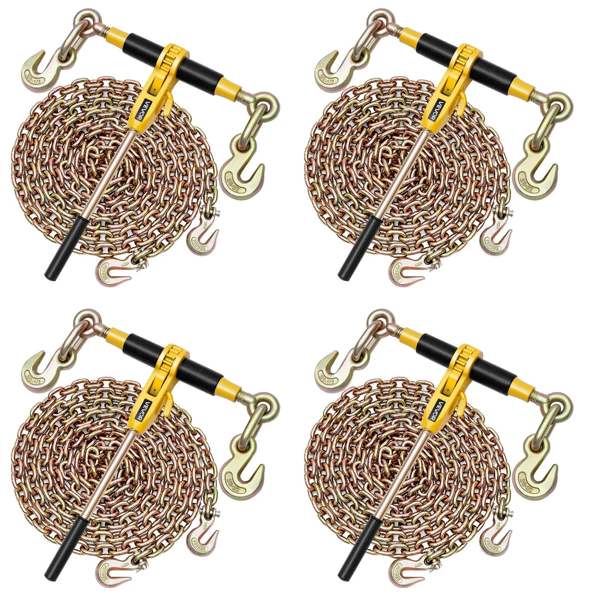 Chain Binder, 10 mm × 6.1 m G80 Chain, 4173 kg Working Load, Chain and Binder Kit for Cargo Securing, Towing, Timber Moving and Lifting