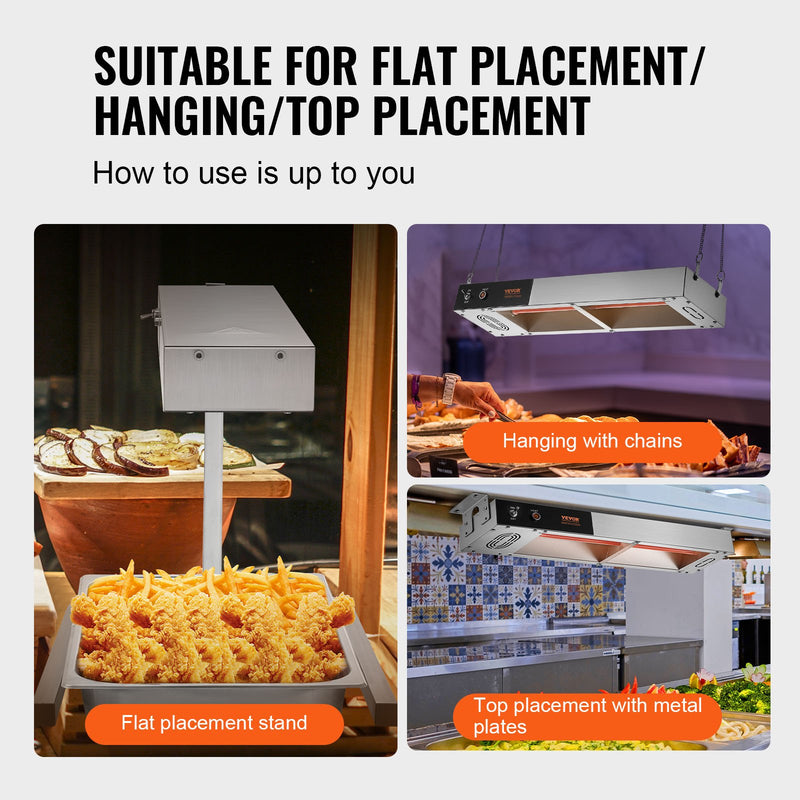 VEVOR elektriskais frī kartupeļu sildītājs ar sloksnes lampu, nerūsējošais tērauds