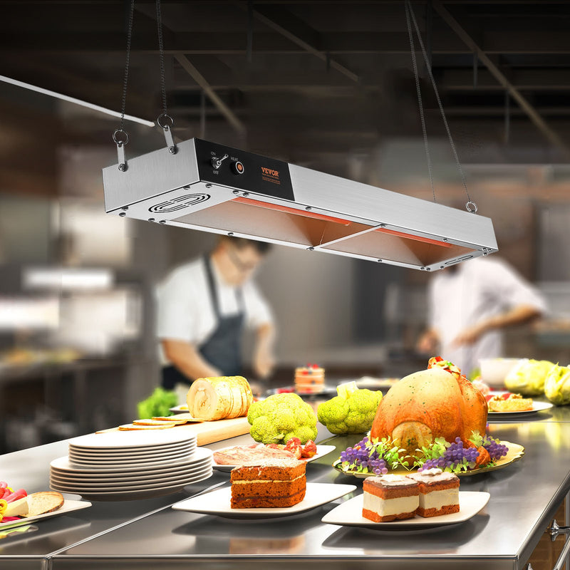 VEVOR elektriskais frī kartupeļu sildītājs ar sloksnes siltuma lampu, nerūsējošais tērauds