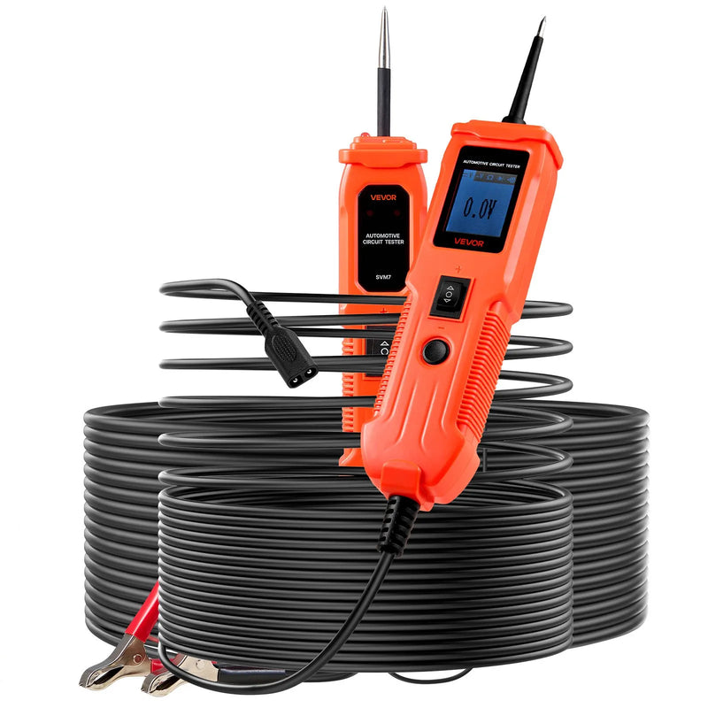 VEVOR automobiļu ķēžu testeris, 6–36 V līdzstrāvas jaudas ķēžu zondes testeris ar apgaismojumu, automobiļu jaudas testera zonde ar 4 m kabeli, ABS korpusa vadu detektors sedaniem, SUV, kemperiem un kravas automobiļiem