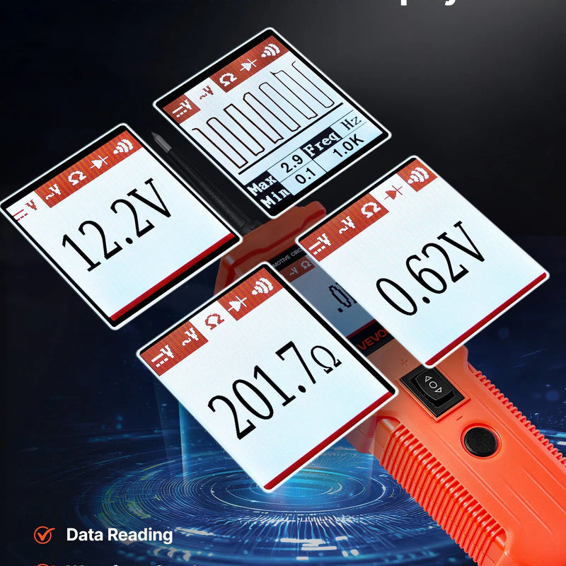 VEVOR automobiļu ķēžu testera komplekts, 8–35 V līdzstrāvas jaudas ķēžu zondes testeris ar TFT krāsu displeju un apgaismojumu, 2-in-1 automobiļu elektriskais jaudas testera zonde ar 6 m pagarinājuma kabeli