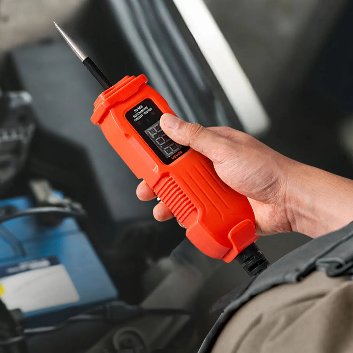 VEVOR Automotive Circuit Tester, 3–72 V DC Voltage Circuit Probe with LED Display and Illumination, Car Power Circuit Test Probe with 3.5 m Cable, ABS Housing Electrical Detector