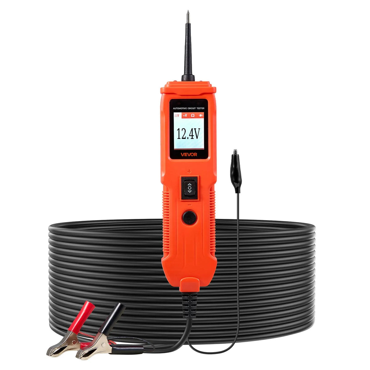 VEVOR Automotive Circuit Tester, 8–35 V DC Power Circuit Probe Tester with TFT Colour Display and Illumination, Car Electrical Test Probe with 4 m Cable, ABS Housing Electrical Circuit Detector and Fault Finder