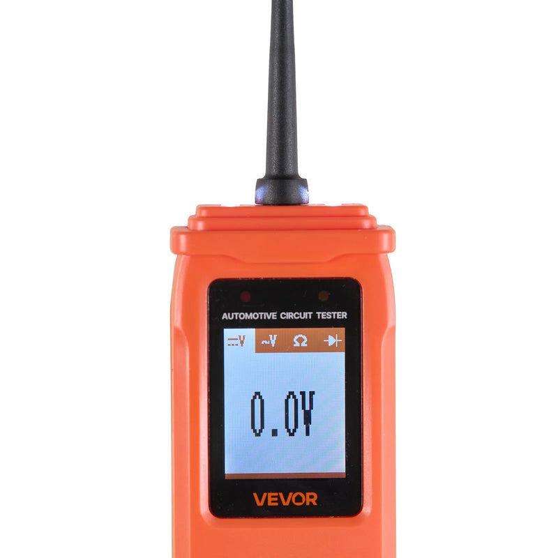 VEVOR automobiļu ķēžu testeris, 8–35 V līdzstrāvas jaudas ķēžu zondes testeris ar TFT krāsu displeju un apgaismojumu, automobiļu elektrības testa zonde ar 4 m kabeli, ABS korpusa elektrisko ķēžu detektors un bojājumu meklētājs