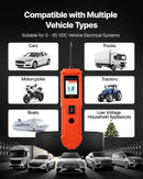 VEVOR automobiļu ķēžu testeris, 8–35 V līdzstrāvas jaudas ķēžu zondes testeris ar TFT krāsu displeju un apgaismojumu, automobiļu elektrības testa zonde ar 4 m kabeli, ABS korpusa elektrisko ķēžu detektors un bojājumu meklētājs