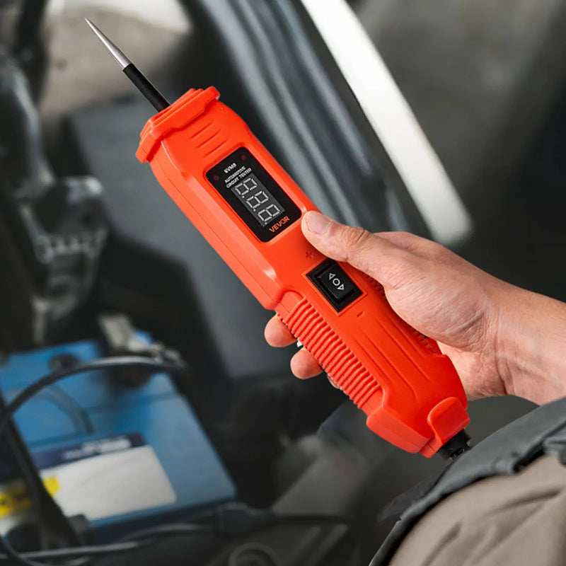 VEVOR automobiļu ķēžu testeris, 6–36 V līdzstrāvas jaudas ķēžu zondes testeris ar LED ekrānu un apgaismojumu, automobiļu jaudas testa zonde ar 4 m kabeli, ABS korpusa elektrisko ķēžu detektors un bojājumu meklētājs