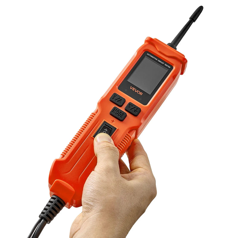 VEVOR automobiļu ķēžu testeris, 8–35 V līdzstrāvas jaudas ķēžu zondes testeris ar TFT krāsu displeju un apgaismojumu, automobiļu jaudas testera zonde ar 6 m kabeli, 2-in-1 elektrisko ķēžu detektors un bojājumu meklētājs