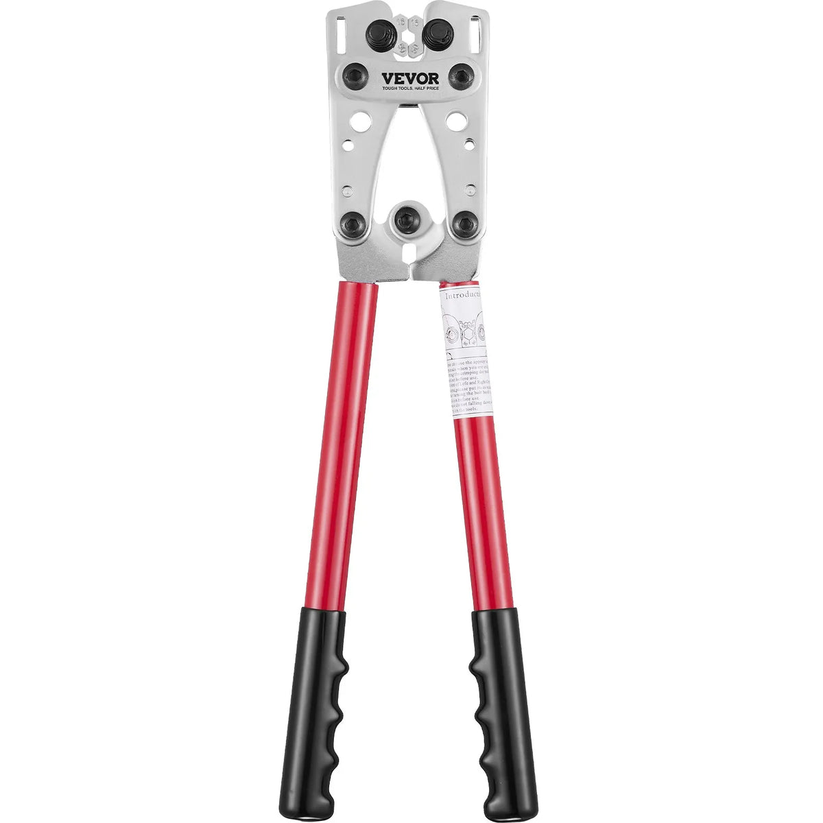 VEVOR Battery Cable Lug Crimping Tool 10–50 mm², with Cable Cutter, 48 Copper Ring Terminals, 6 Crimping Die Sets and 100 Heat Shrink Tubes, for Heavy-Duty Wire Lugs