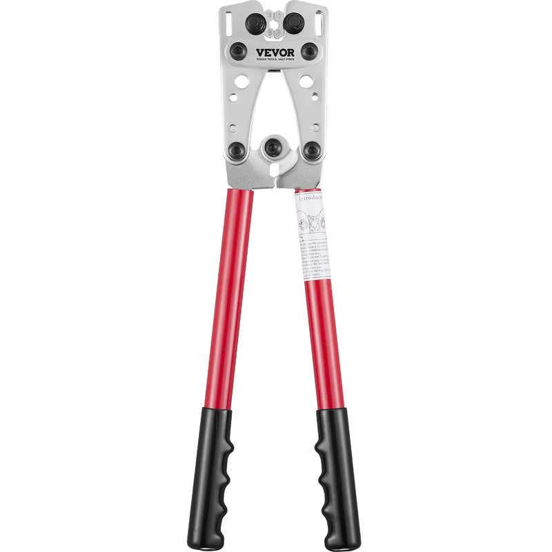 Bateriju kabeļu presēšanas instruments 10–1/0 AWG, ar kabeļu griezni, 95 vara uzgaļiem, 6 izmēru spiedformas un 100 termo saraušanās caurulītes, smagslodzes kabeļu galiem