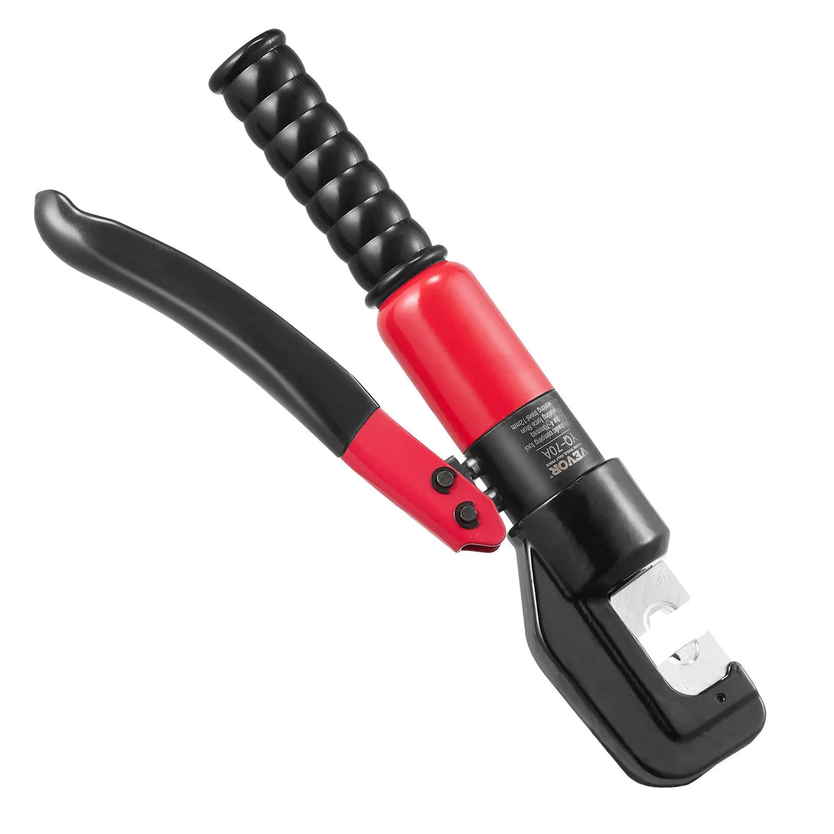 VEVOR Hydraulic Cable Lug Crimper with 9 Die Sets (AWG 12–2/0) for Copper and Aluminium Cable Lugs, Rotating Crimping Head, Gloves, 5 Copper Ring Terminals and 8 Heat Shrink Tubing Sleeves