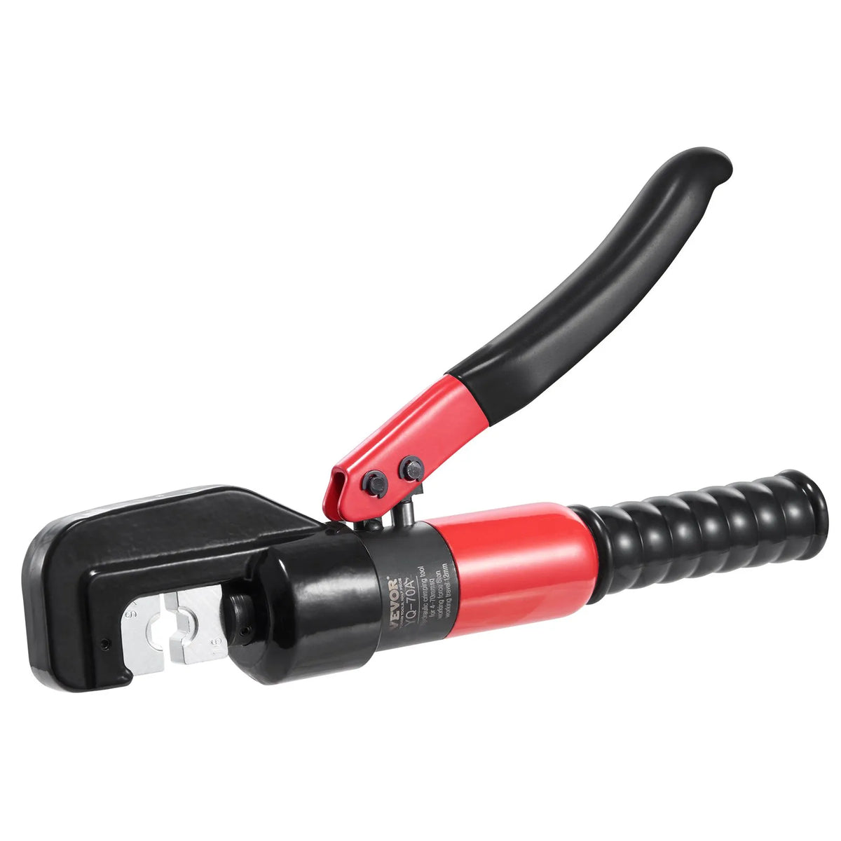 VEVOR Hydraulic Cable Lug Crimper with 9 Die Sets (AWG 12–2/0) for Copper and Aluminium Cable Lugs, Rotating Crimping Head, Gloves, 5 Copper Ring Terminals and 8 Heat Shrink Tubing Sleeves