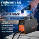 VEVOR Plazmas griezējs, 50A, gaisa griešanas iekārta ar plazmas lāpu, 110V/220V divu spriegumu AC IGBT inverter, metāla griešanas iekārta līdz 12,7 mm tīrai alumīnija un nerūsējošā tērauda griešanai, melna
