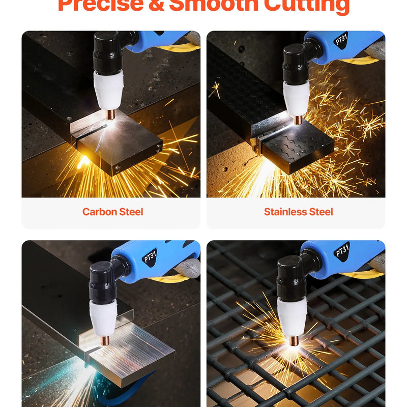 Plazmas griezējs 50 A ar 220 V digitālo displeju un IGBT invertoru, aprīkots ar 2T/4T funkciju un regulējamu PA/PT laiku, piemērots mājas remontiem un darbnīcām