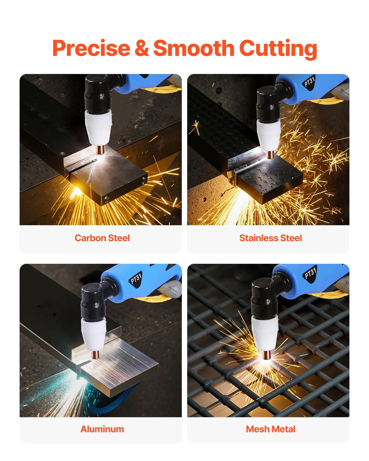 VEVOR Plasma Cutter 50 A, 220 V, IGBT, Digital Display, 2T/4T, Adjustable PA/PT Time