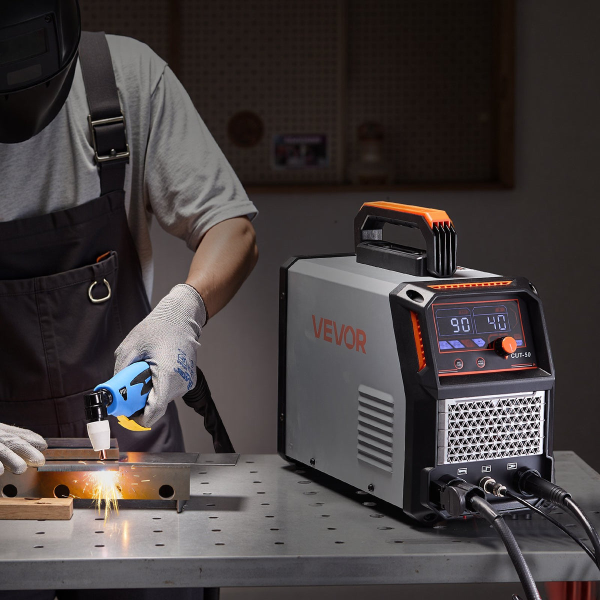 VEVOR Plasma Cutter 50 A, 220 V, IGBT, Digital Display, 2T/4T, Adjustable PA/PT Time
