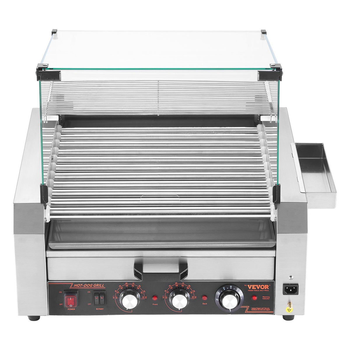 VEVOR elektriline hotdogigrill 11 rulli ja kuklisoojendajaga, 2400 W