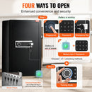 VEVOR vienu durvju seifs apm. 99 litri ar atslēgu, paroli un pirkstu nospiedumu slēdzeni, melns