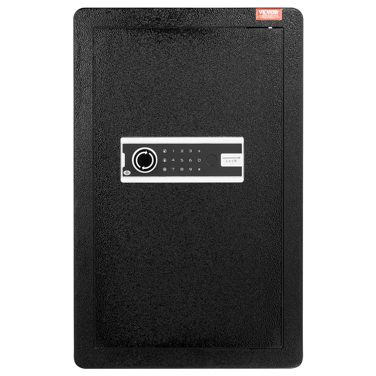 VEVOR Single Door 99 L Safe with Key and Password Lock, Fireproof Bag, Key Holder, LED Light and 2 Shelves for Cash, Documents, Jewellery and Valuables, Black