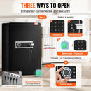 VEVOR vienu durvju 99 l seifs ar atslēgas un paroles slēdzeni, ugunsdrošo somu, atslēgu turētāju, LED apgaismojumu un 2 plauktiem naudai, dokumentiem, rotaslietām un vērtīgām lietām, melns