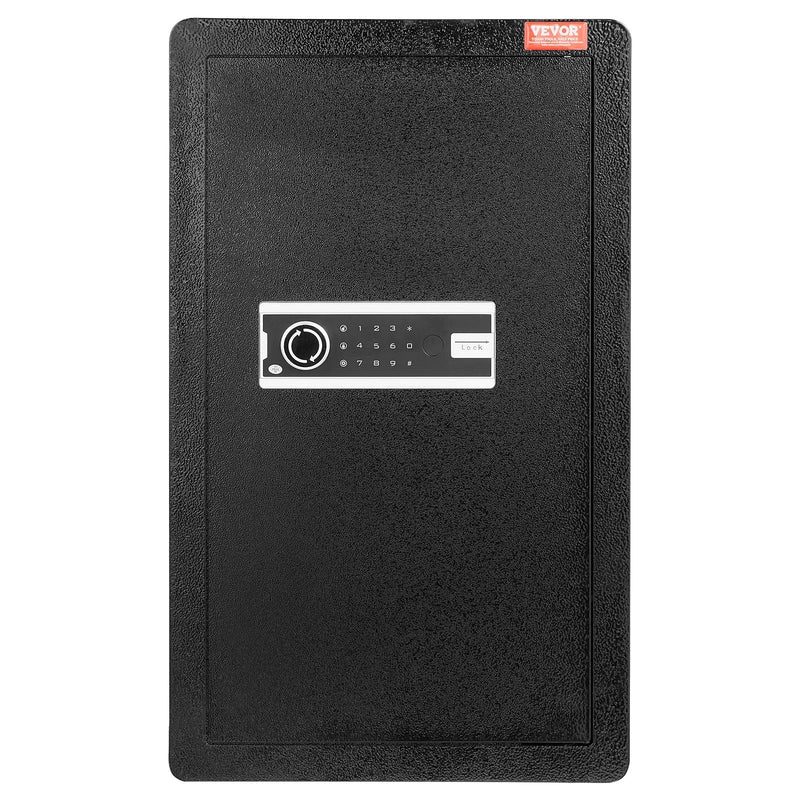 VEVOR vienu durvju 113 l seifs ar atslēgas un paroles slēdzeni, drošības seifs ar ugunsdrošo somu, atslēgu turētāju, LED apgaismojumu, 2 plauktiem un 1 nodalījumu naudai, dokumentiem, rotaslietām un vērtīgām lietām, melns