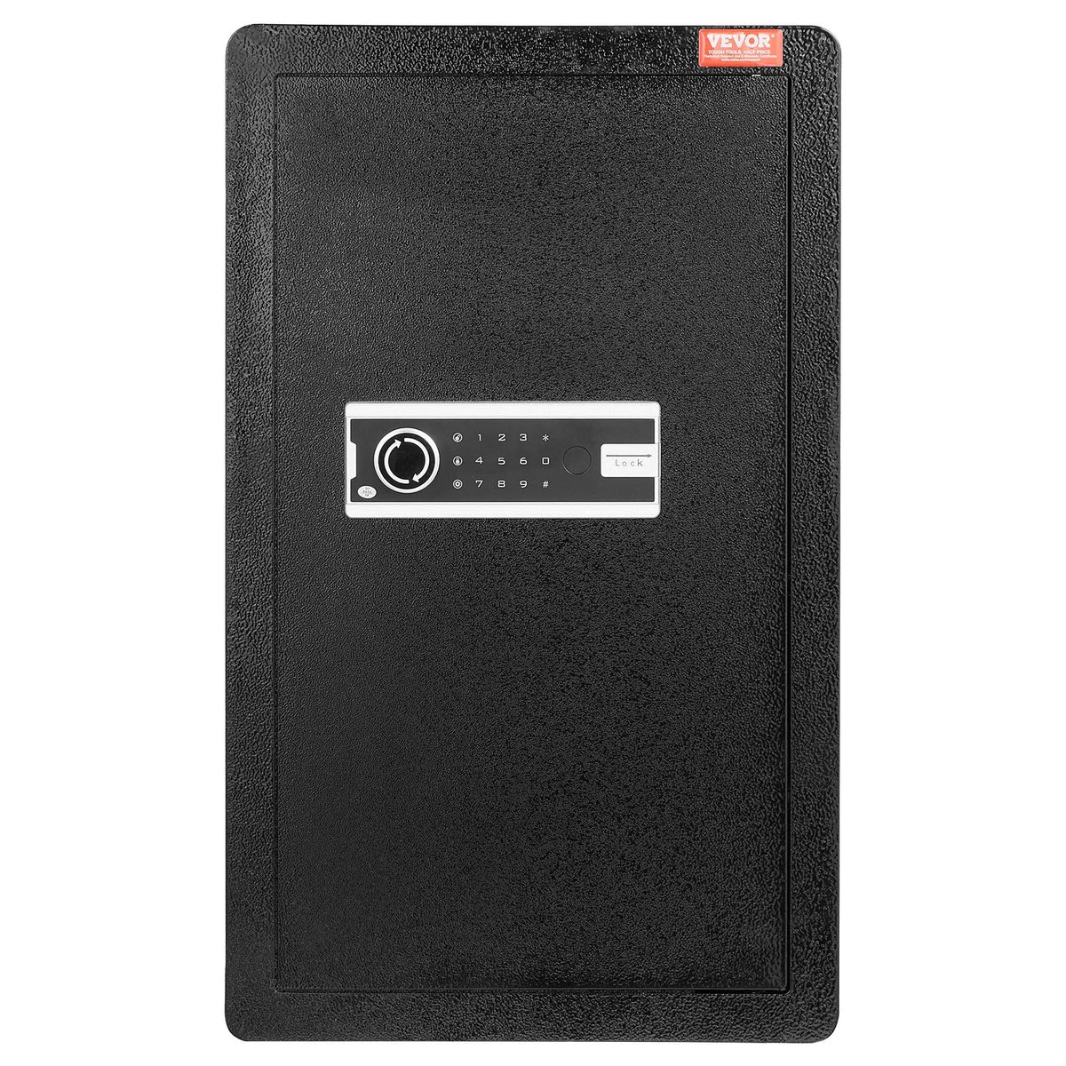 VEVOR Single Door 113 L Safe with Key and Password Lock, Security Safe with Fireproof Bag, Key Holder, LED Lighting, 2 Shelves and 1 Money Compartment for Documents, Jewellery and Valuables, Black