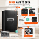 VEVOR vienu durvju 113 l seifs ar atslēgas un paroles slēdzeni, drošības seifs ar ugunsdrošo somu, atslēgu turētāju, LED apgaismojumu, 2 plauktiem un 1 nodalījumu naudai, dokumentiem, rotaslietām un vērtīgām lietām, melns