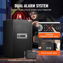 VEVOR vienu durvju 113 l seifs ar atslēgas un paroles slēdzeni, drošības seifs ar ugunsdrošo somu, atslēgu turētāju, LED apgaismojumu, 2 plauktiem un 1 nodalījumu naudai, dokumentiem, rotaslietām un vērtīgām lietām, melns