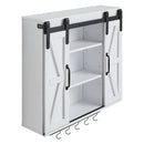 VEVOR vannas istabas sienas skapis ar 2 durvīm un regulējamu plauktu, piekaramais skapītis virs tualetes ar atvērtu nodalījumu, dvieļu turētāju un āķiem, piemērots vannas istabai, veļas vai virtuves telpai, balts