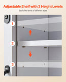 VEVOR vannas istabas sienas skapis ar 2 durvīm un regulējamu plauktu, piekaramais skapītis virs tualetes ar atvērtu nodalījumu, dvieļu turētāju un āķiem, piemērots vannas istabai, veļas vai virtuves telpai, balts