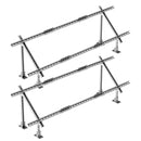 VEVOR 2 gab. saules paneļu montāžas kronšteinu komplekts, regulējami 30°–60° daudzdaļīgi saules paneļu kronšteini 4–8 paneļiem, no oglekļa tērauda izgatavots zemes montāžas saules paneļu statīvs fermām, kemperiem, laivām un autonomām (off-grid) sistēmām.
