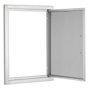 VEVOR BBQ piekļuves durvis 432x610 mm, nerūsējošā tērauda, sienas vertikālās durvis ar rokturi