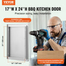 VEVOR BBQ piekļuves durvis 432x610 mm, nerūsējošā tērauda, sienas vertikālās durvis ar rokturi