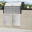 VEVOR BBQ piekļuves durvis 432x610 mm, nerūsējošā tērauda, sienas vertikālās durvis ar rokturi