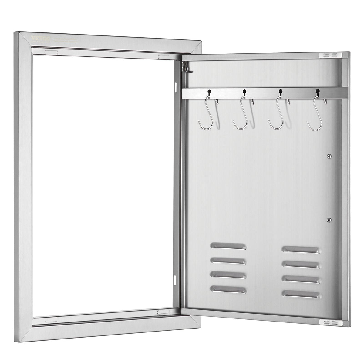 VEVOR BBQ Access Door, 610 x 431 mm, Stainless Steel, with Handle and Vents, Suitable for Outdoor Kitchen